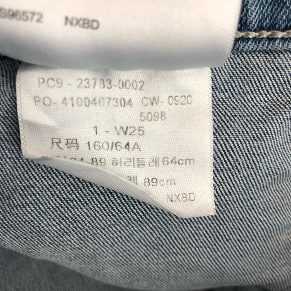 Signature Levi Strauss Utility Belted Slim Crop Denim Jeans Womens W25 - Picture 9 of 11